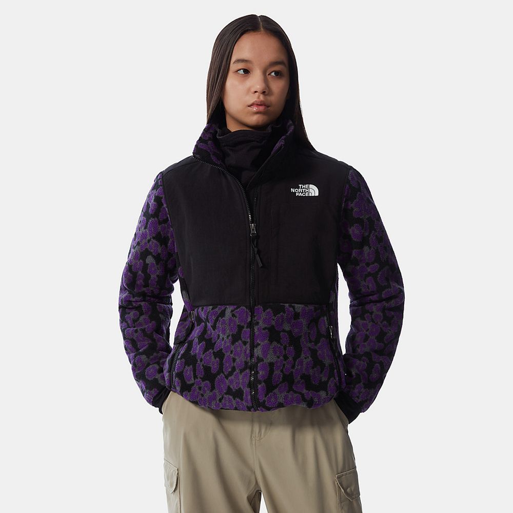 The North Face Fleece Jacket Womens Australia - The North Face Printed Denali 2 Purple Leopard (IVS-